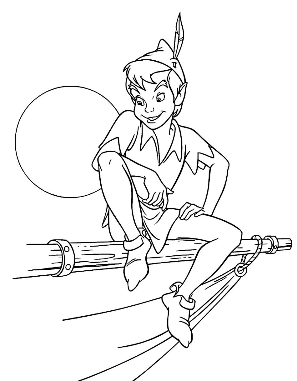 Desenho deFeliz Peter Pan para colorir