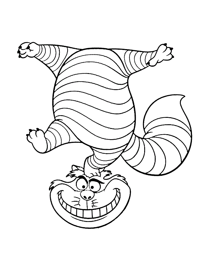 Desenho deGato de Cheshire Engraçado para colorir