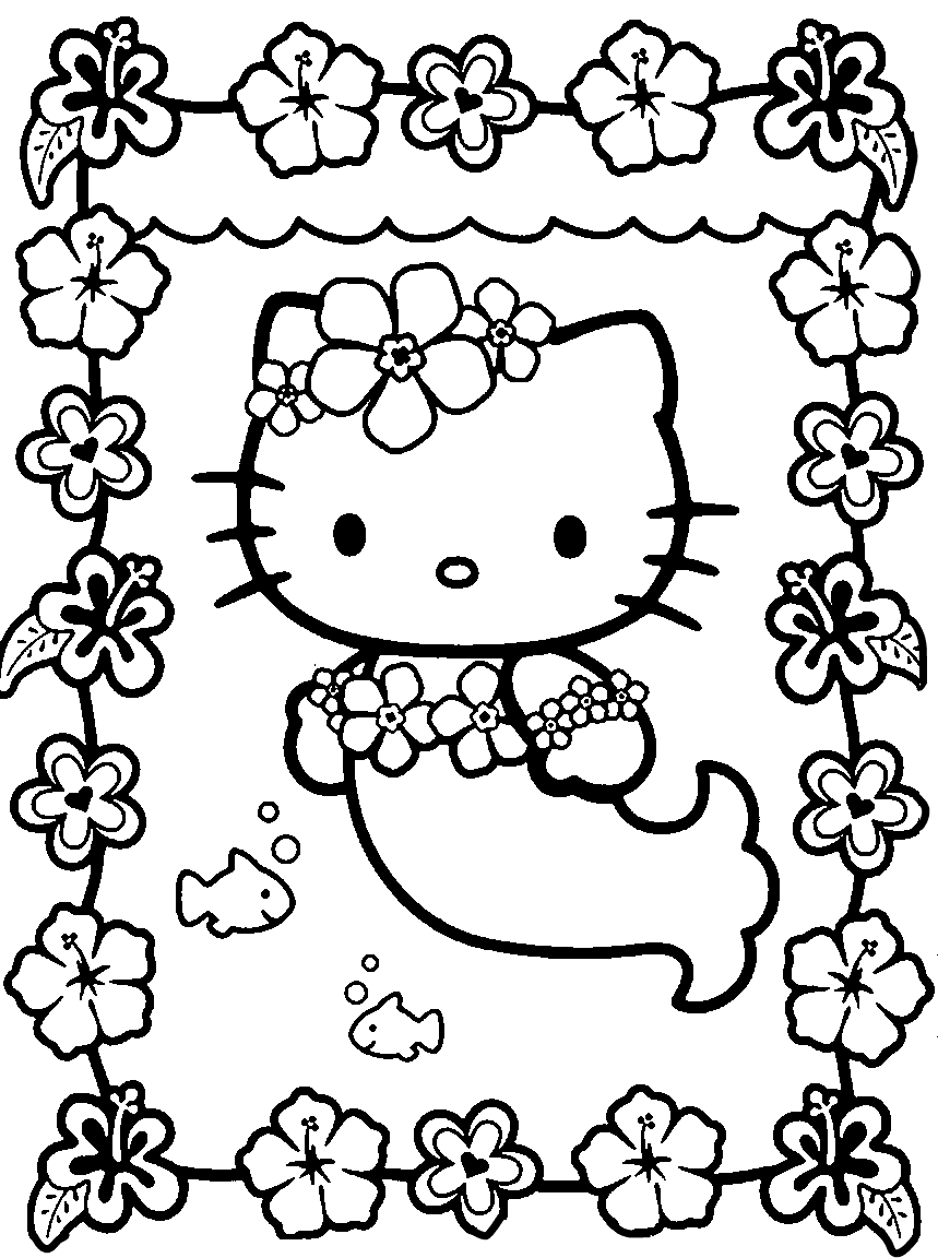 Desenho de Sereia Kitty para colorir