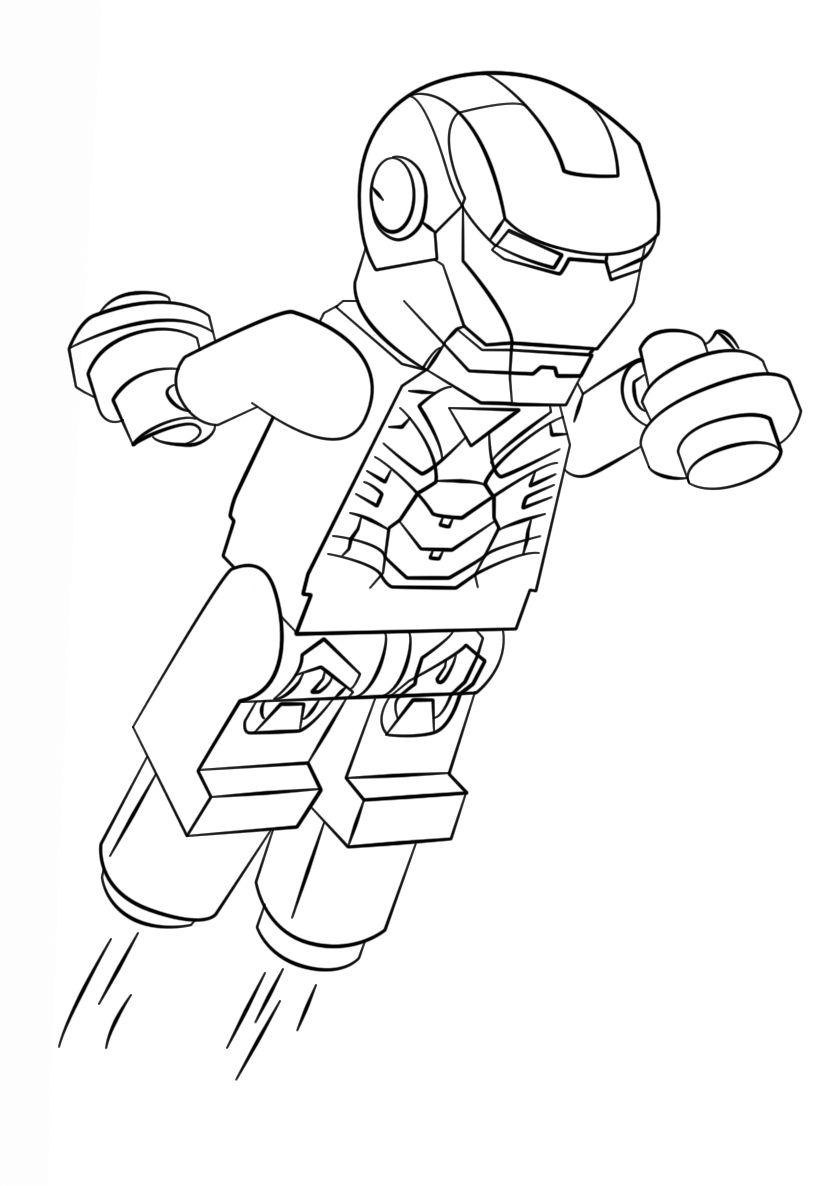 Desenho deLego Homem de Ferro Voando para colorir