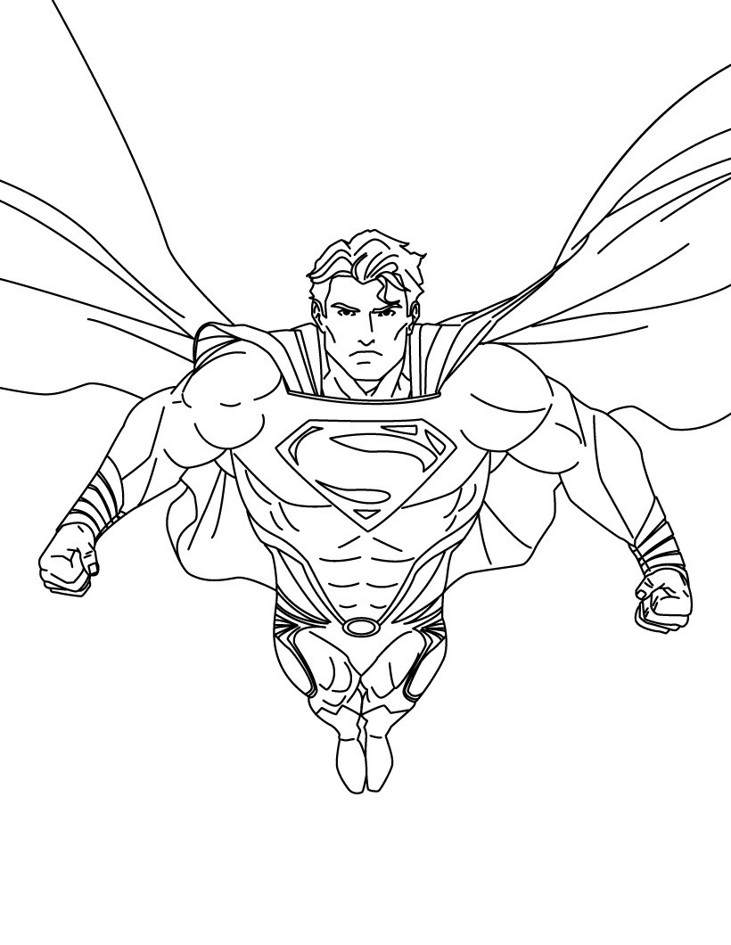 Desenho de Superman Forte para colorir