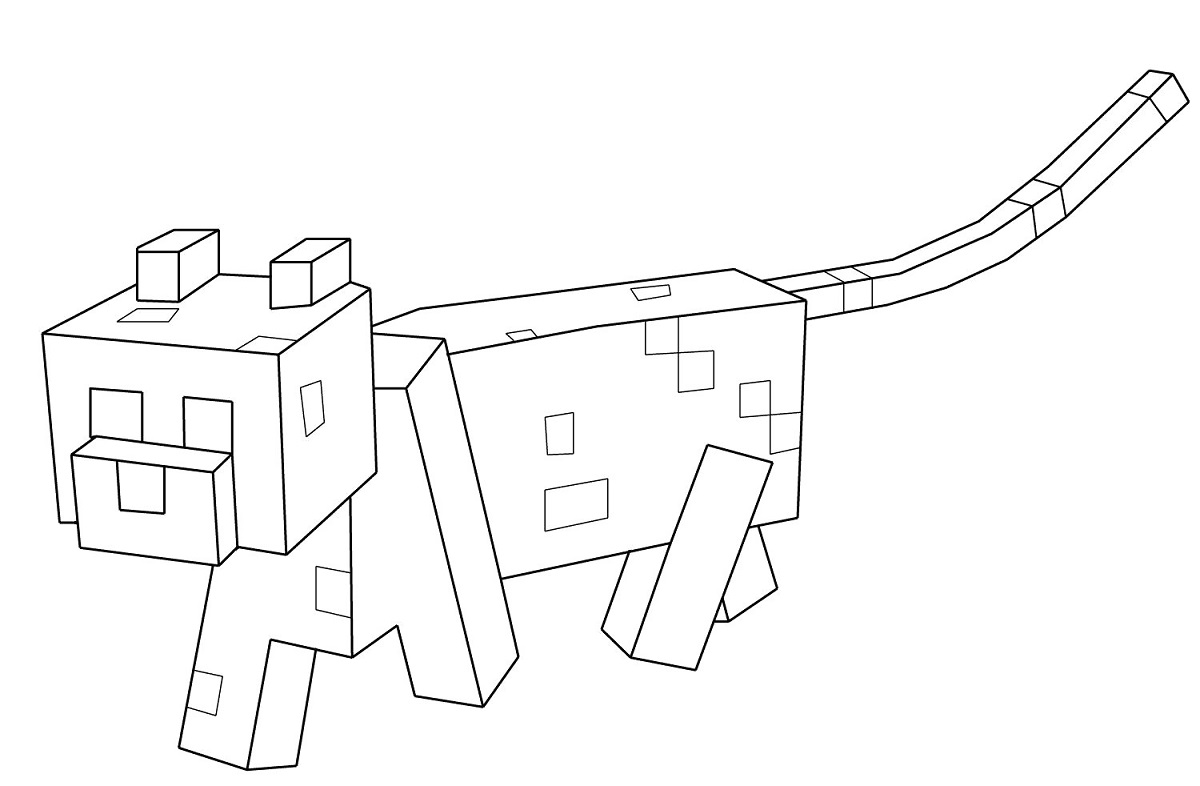 Desenho deMincraft Gato para colorir