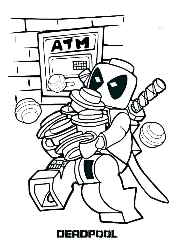 Desenho deLego Deadpool para colorir