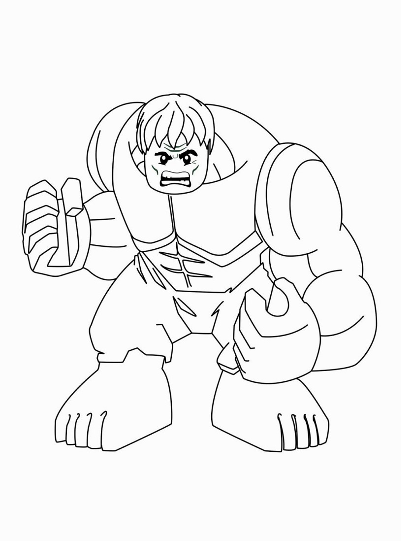 Desenho deHulk Lego Irritado para colorir