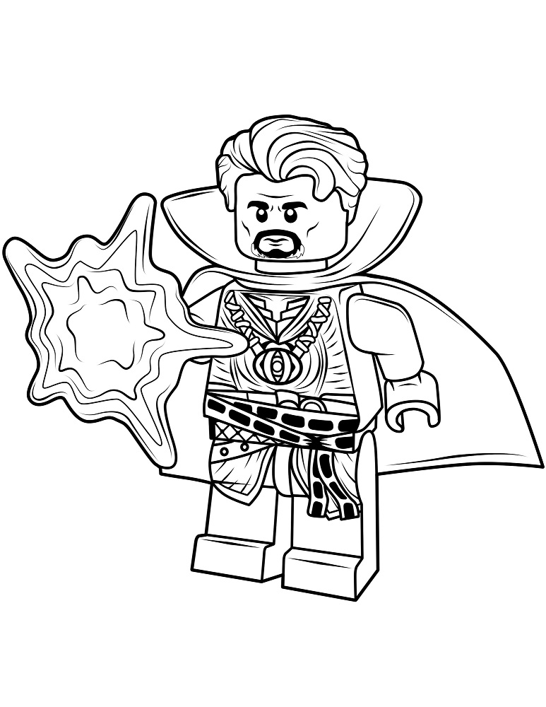 Desenho de Lego Mágico Doctor Strange para colorir