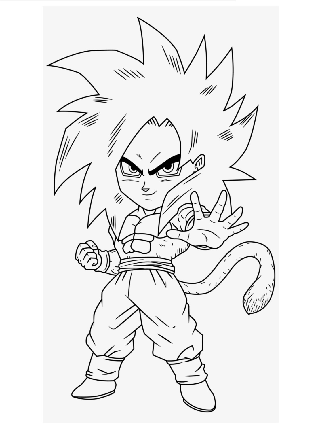 Desenho deChibi Goku Super Saiyan para colorir