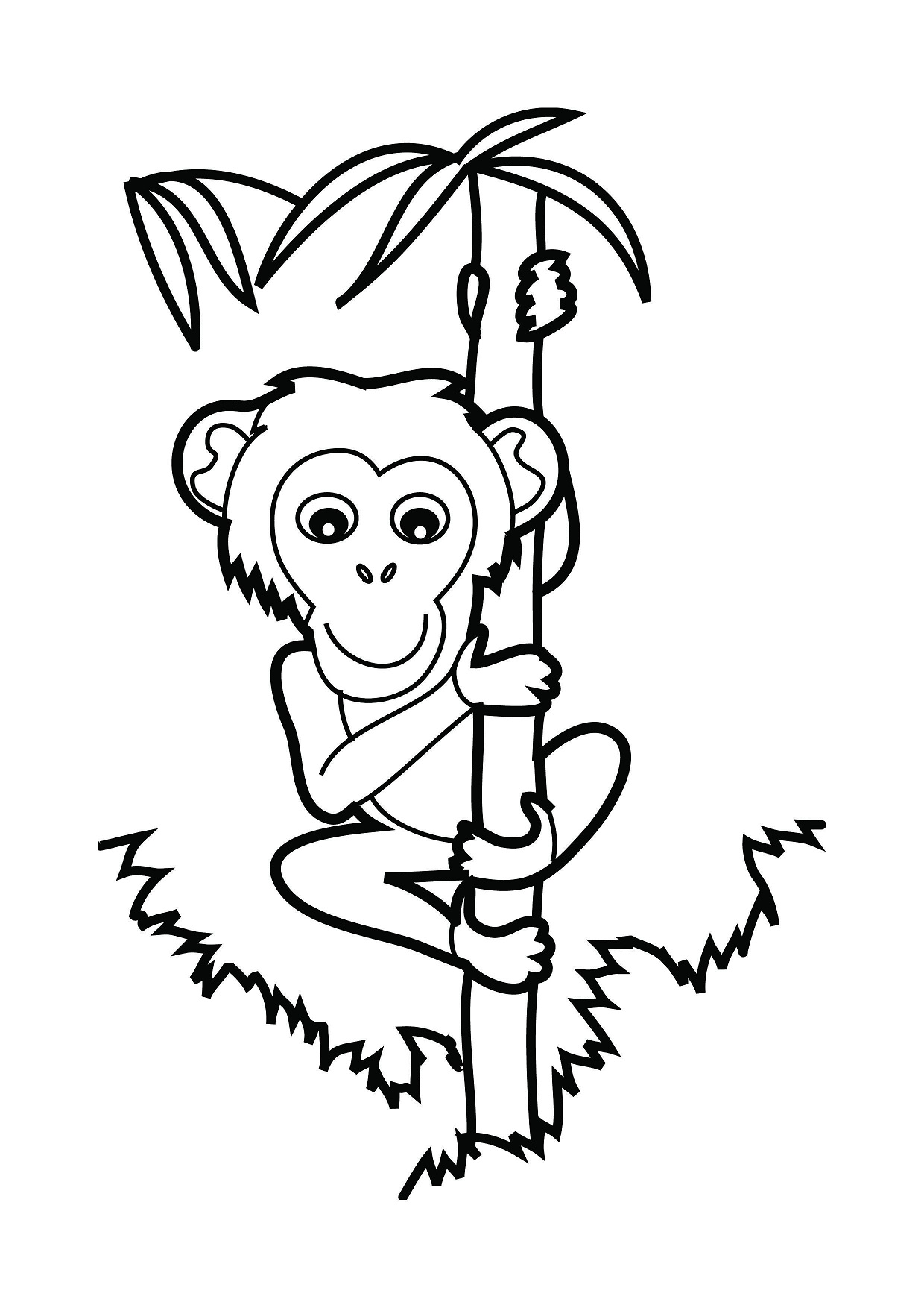 Desenho de Escalada de Macaco para colorir