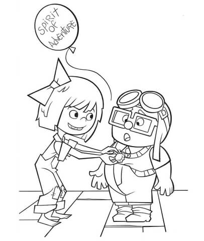 Desenho de Ellie e Carl para colorir