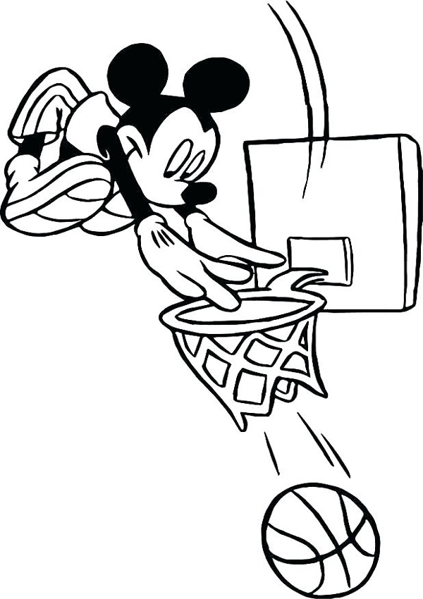 Desenho deMickey Mouse Jogando Basquete para colorir