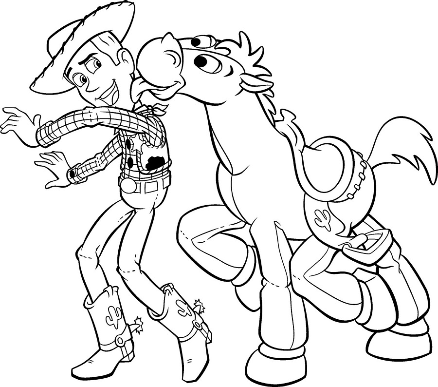 Desenho deWoody e Bullseye para colorir