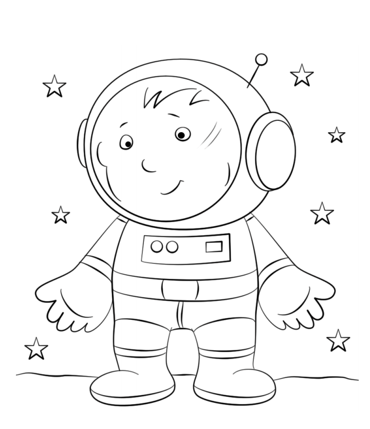 Desenho deMenino Astronauta para colorir