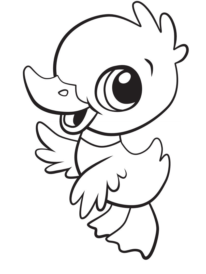 Desenho dePato Fofo para colorir