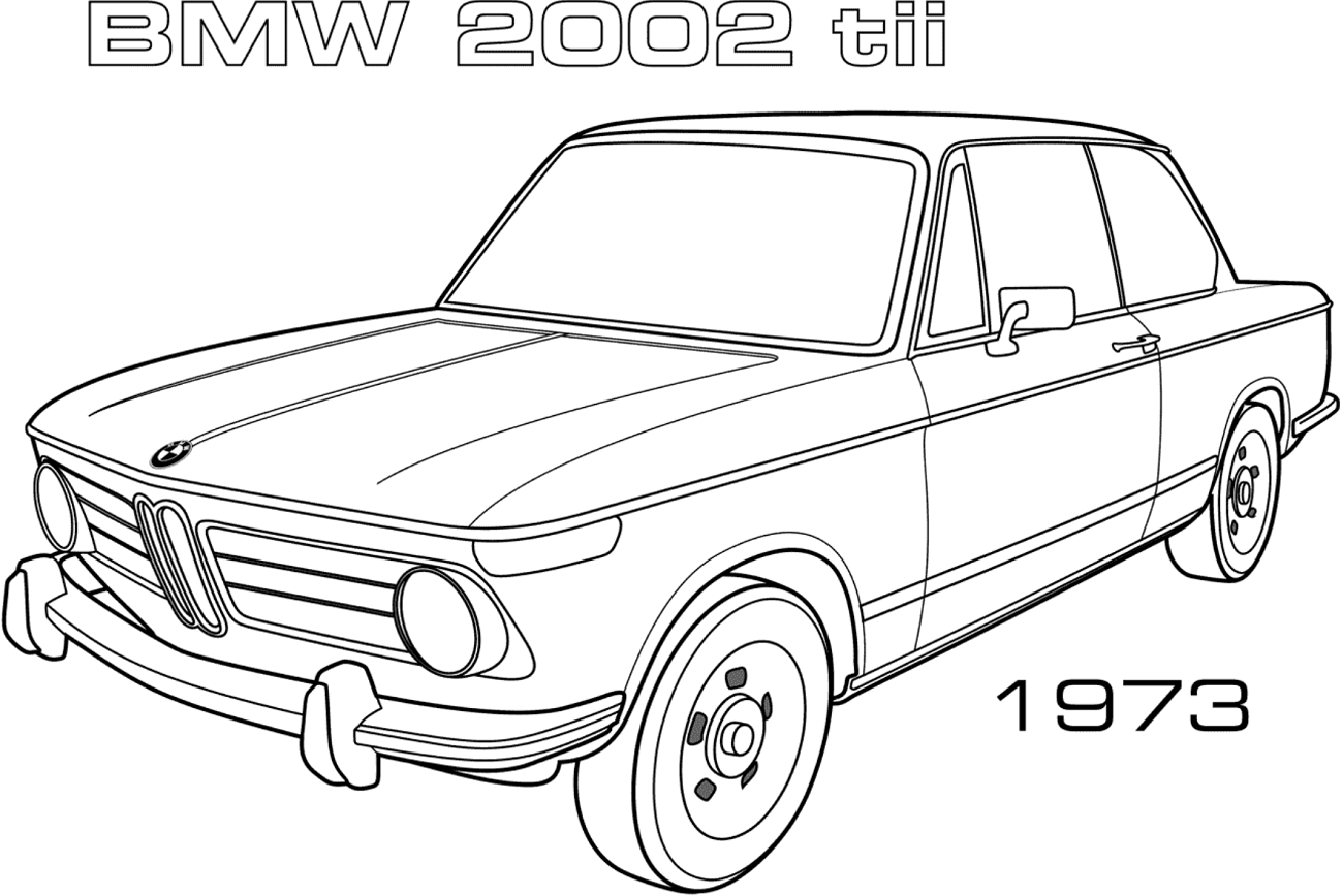 Desenho de1973 BMW 2002tii para colorir