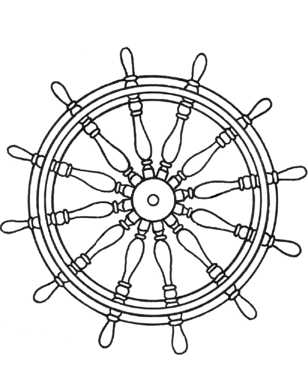 Desenho deRoda de Leme para colorir