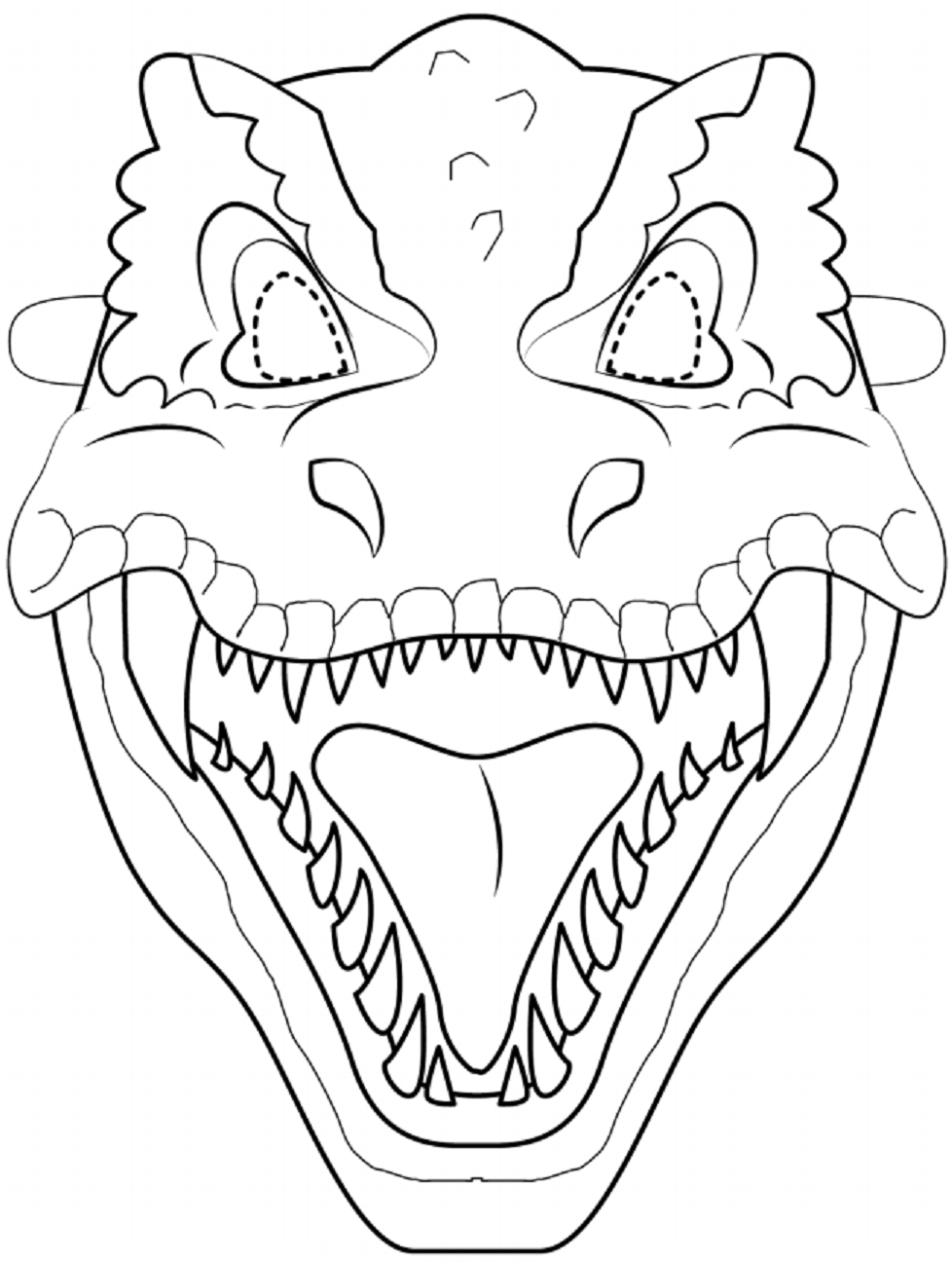 Desenho deMáscara de T Rex para colorir