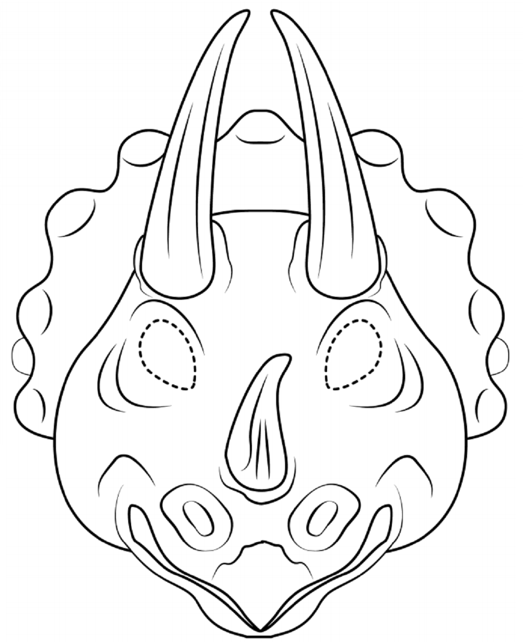 Desenho deMáscara de Triceratops para colorir