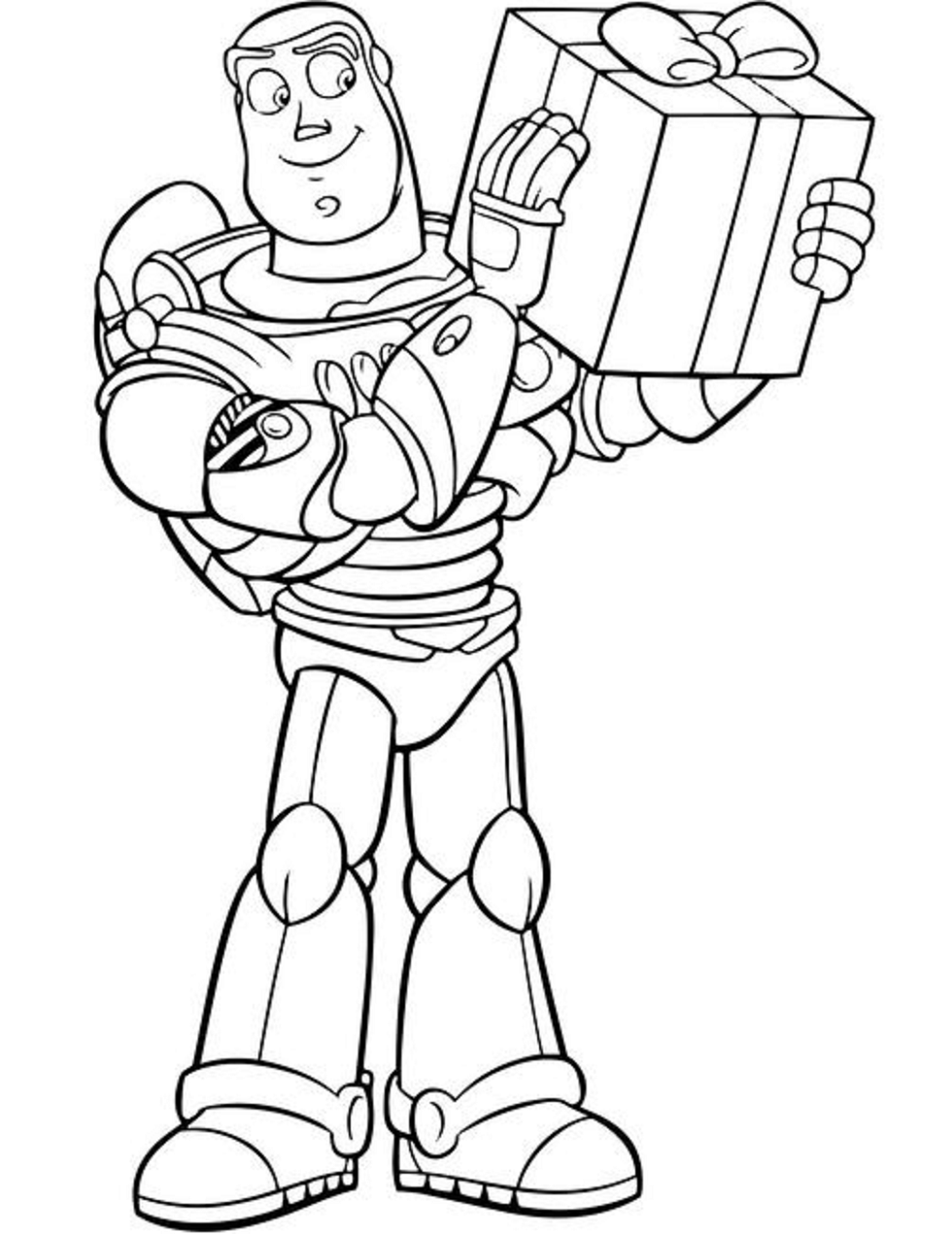 Desenho deBuzz Lightyear Com Presente para colorir