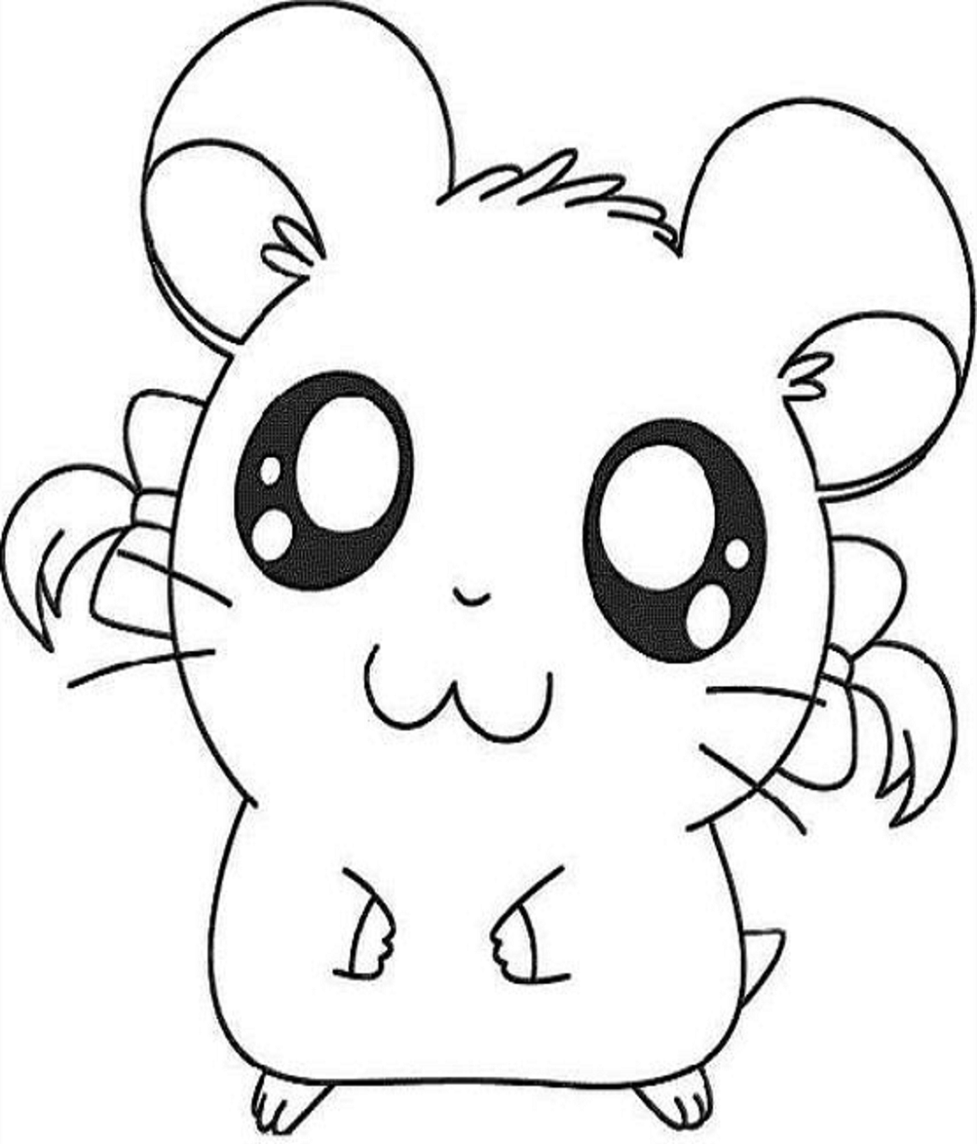 Desenho deHamster Kawaii para colorir