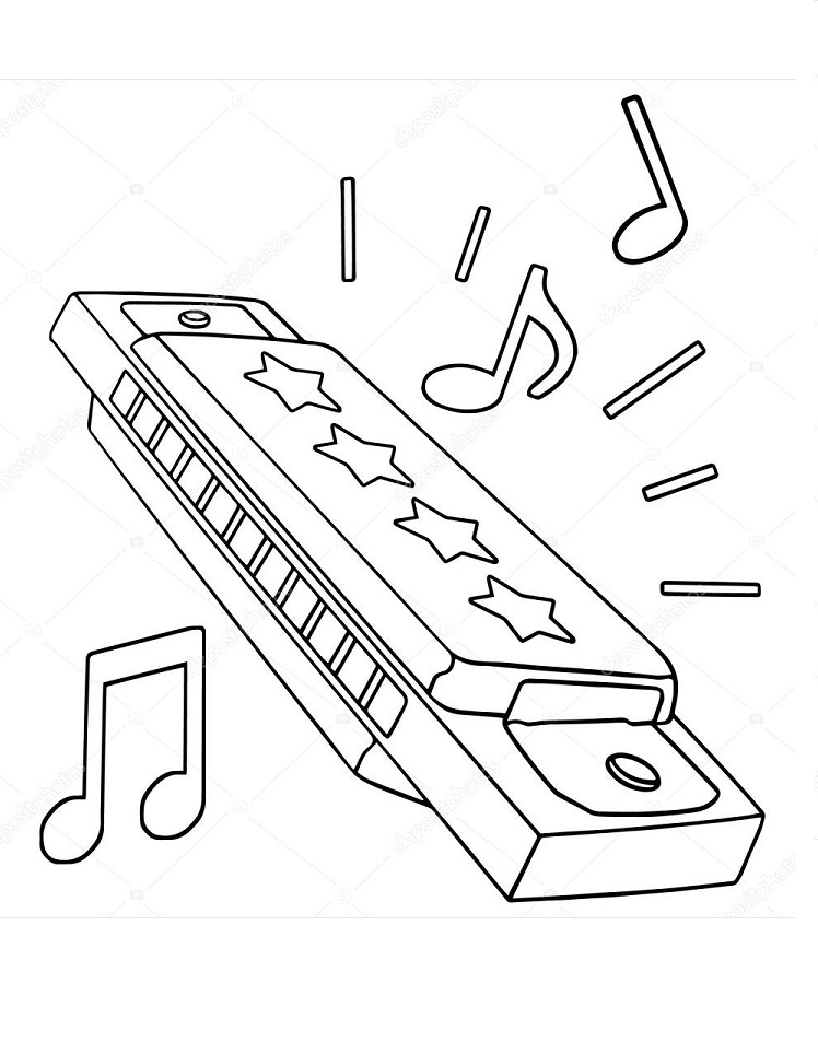 Desenhos de Harmônica para colorir