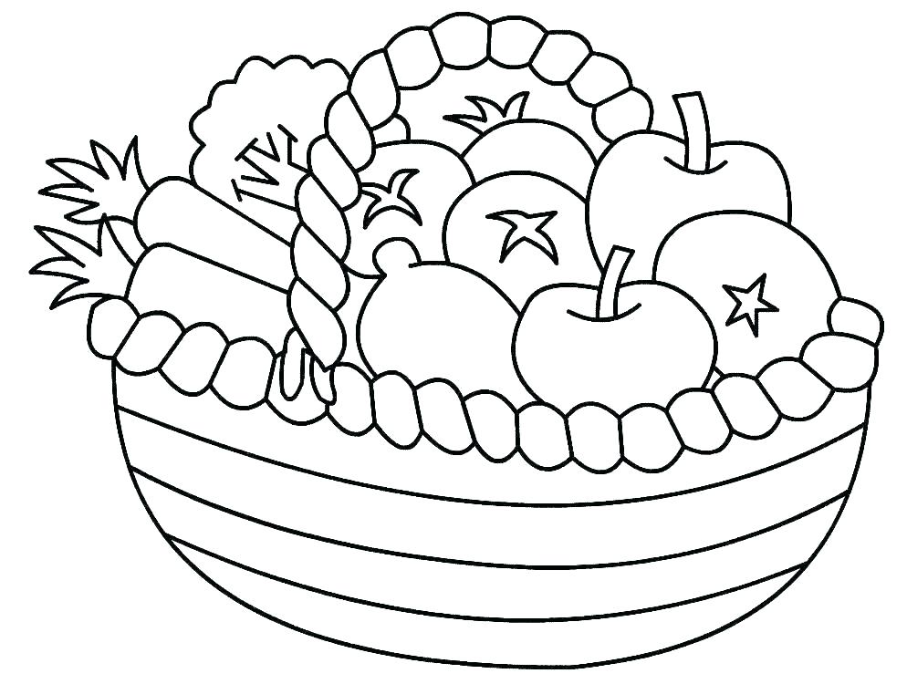 Desenho deCesta de Legumes para colorir