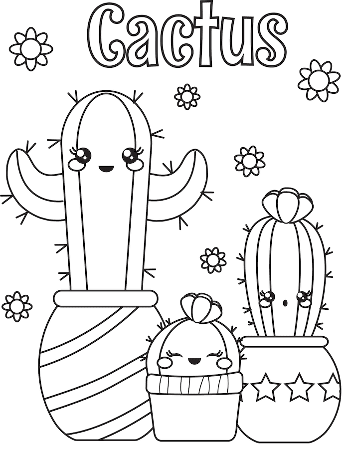 Desenhos de Cacto para colorir