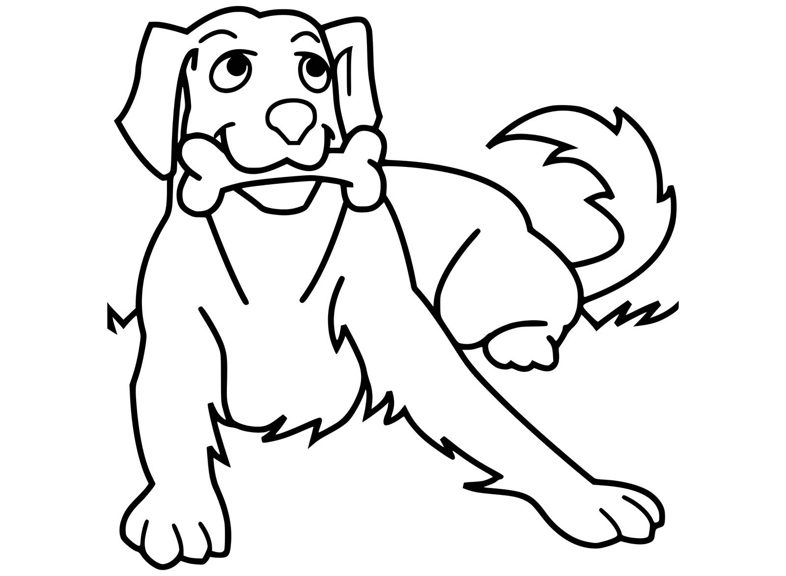 Desenho de O Cachorro Roeu o Osso para colorir