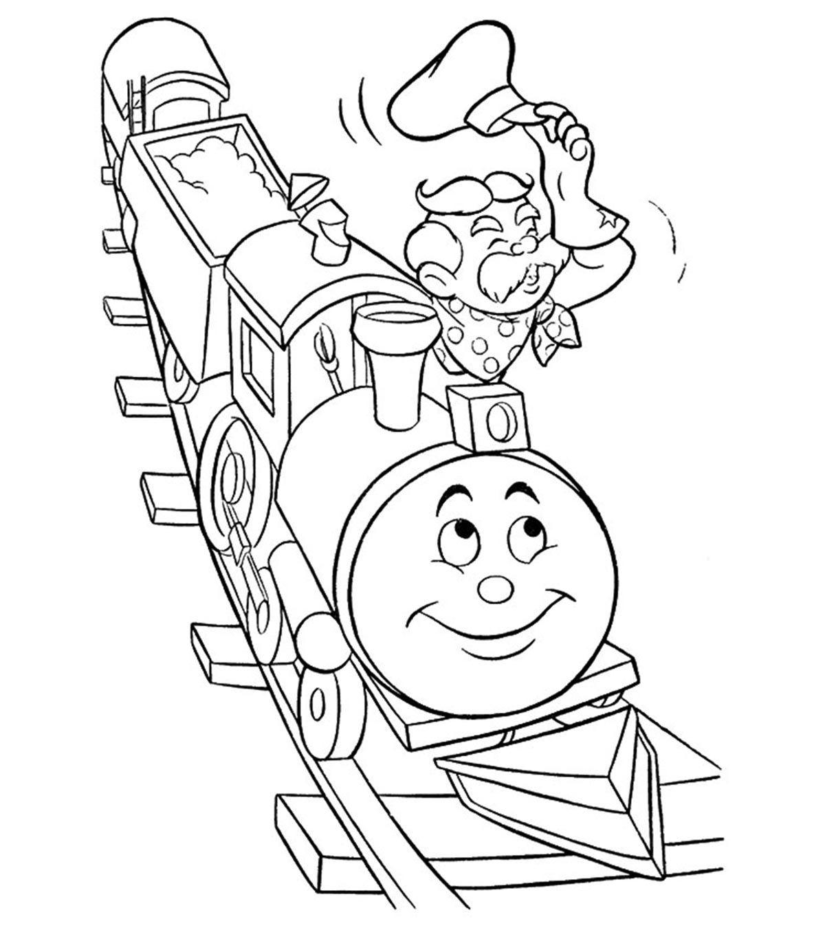 Desenho deO Maquinista e O Trem Feliz para colorir