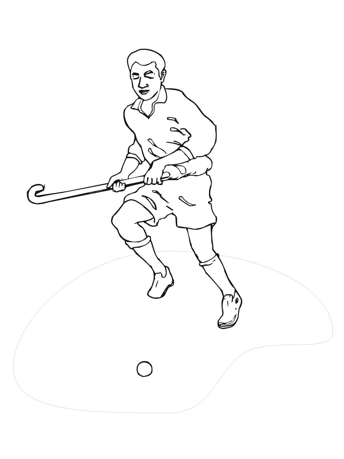 Desenho deJogador de Hockey para colorir