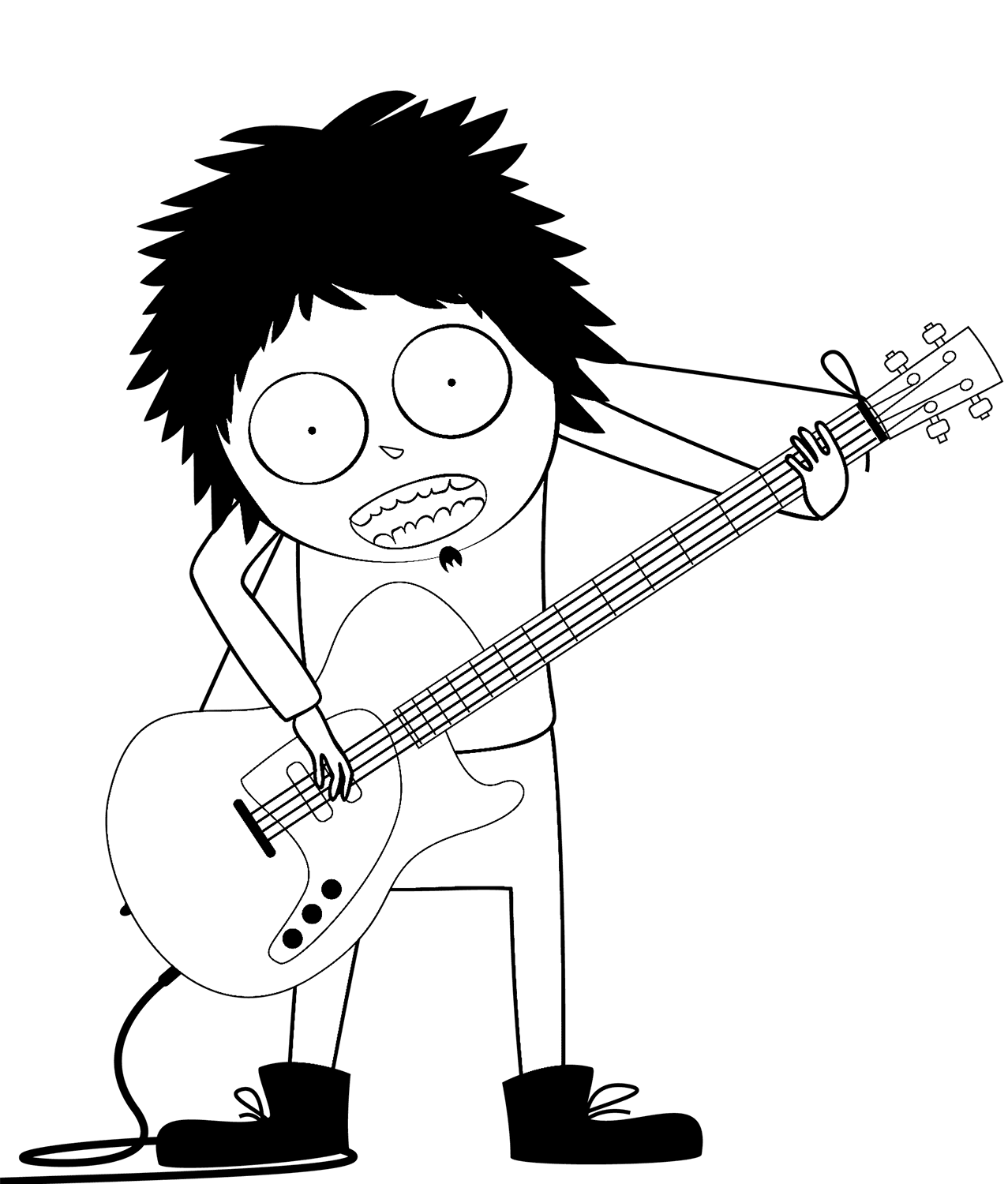 Desenho deGuitarrista de Rock para colorir