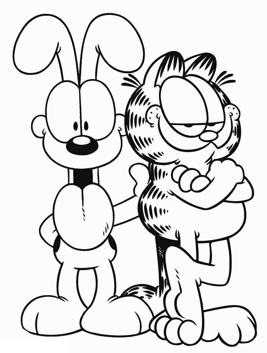 Desenho deGarfield e Odie para colorir