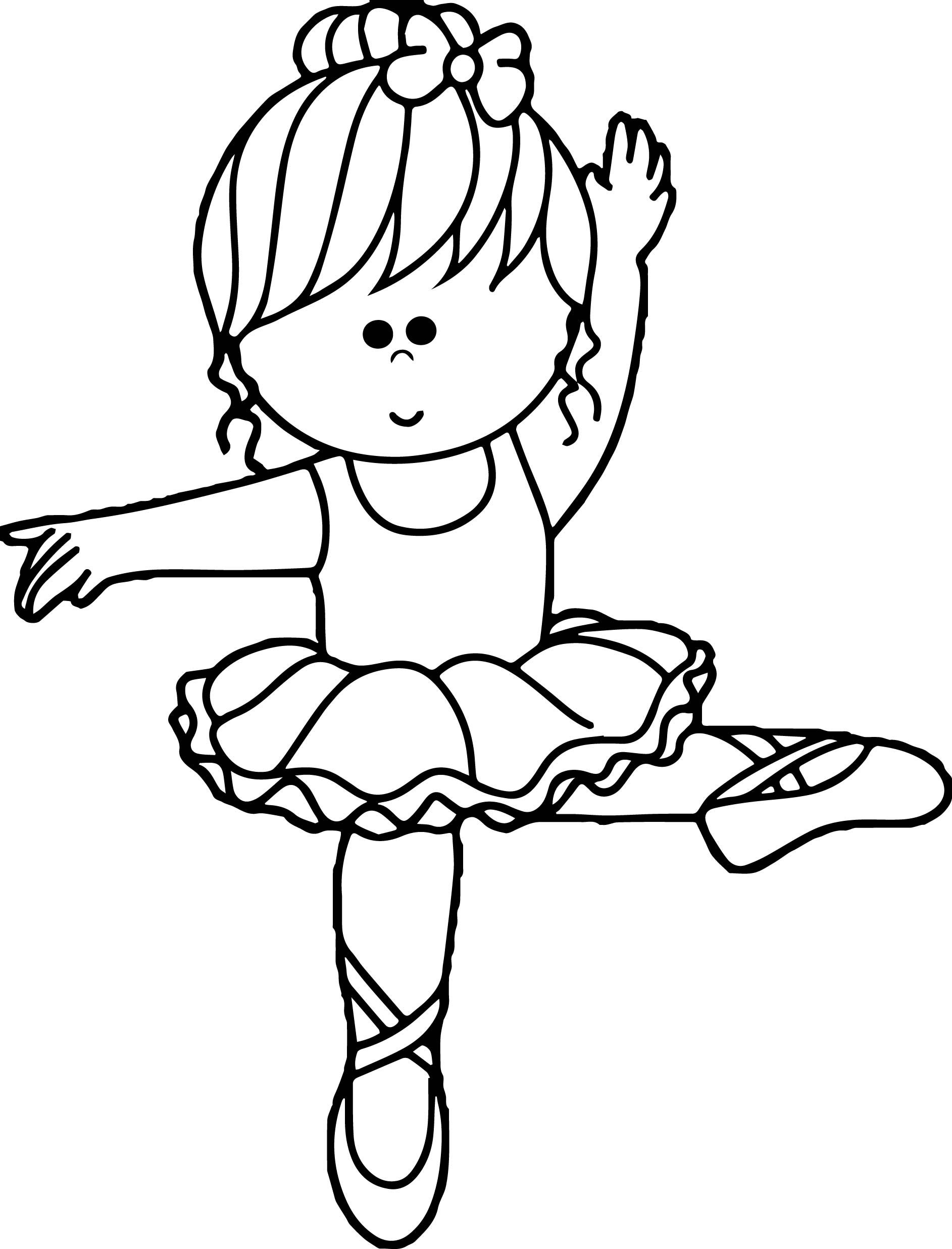 Desenho dePequena Bailarina para colorir