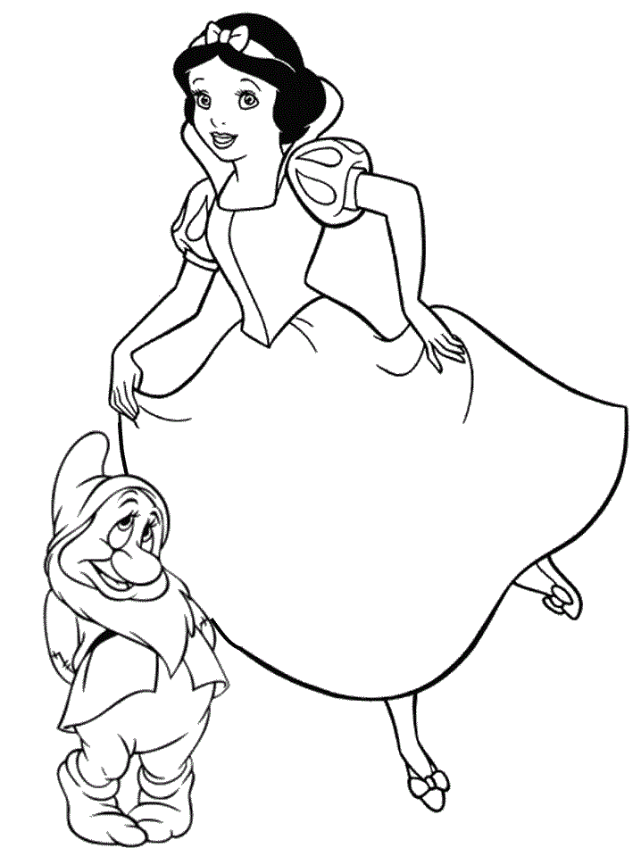 Desenho deBranca de Neve e o Anão Dengoso para colorir