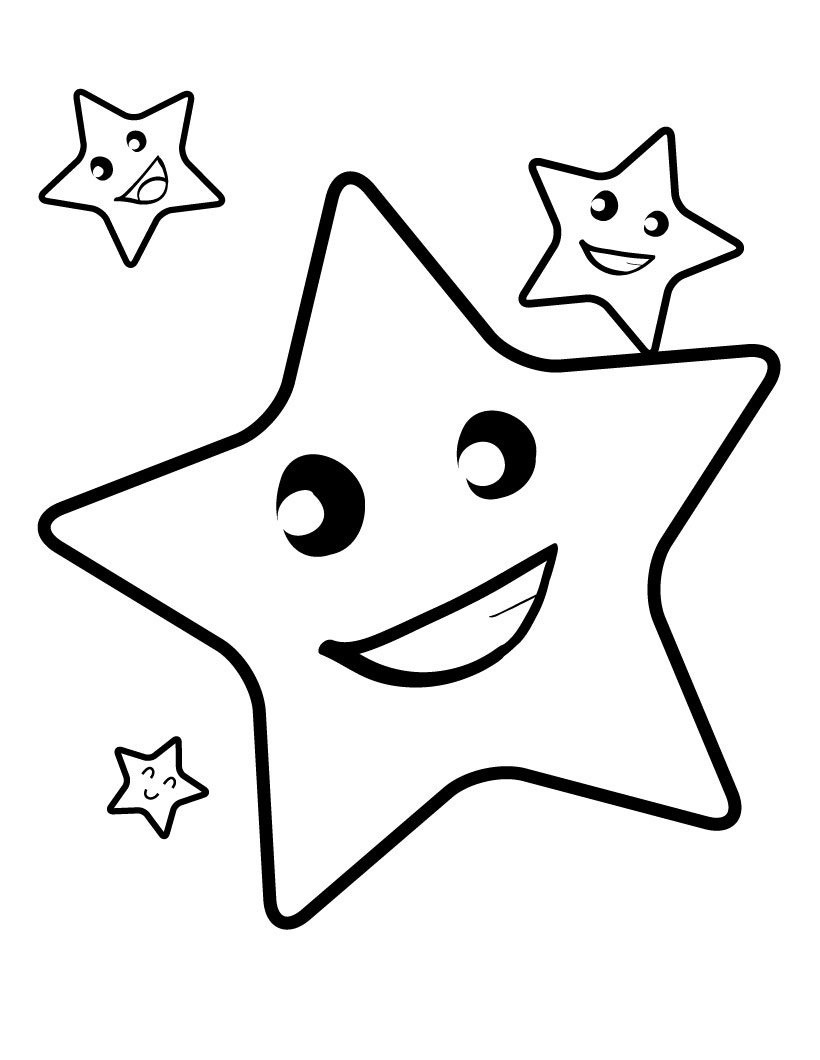 Desenho de Estrela Feliz para colorir