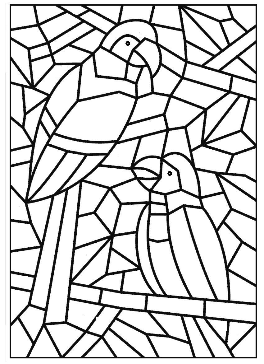 Desenho deMosaico de Pinguins para colorir