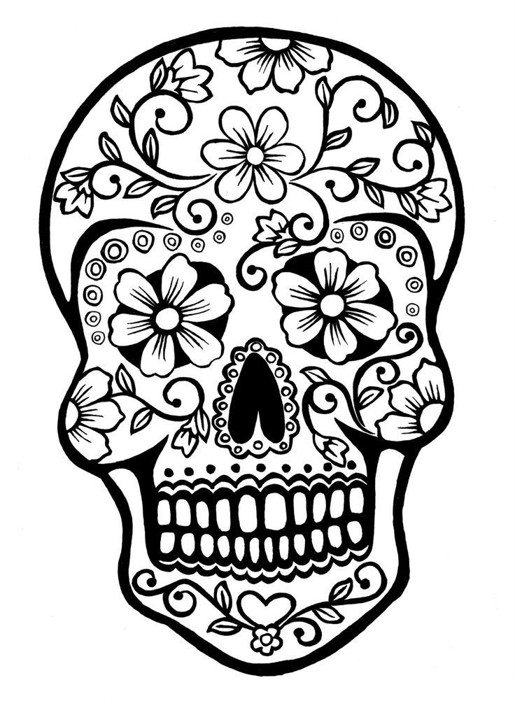 Desenhos de Caveira Mexicana para colorir