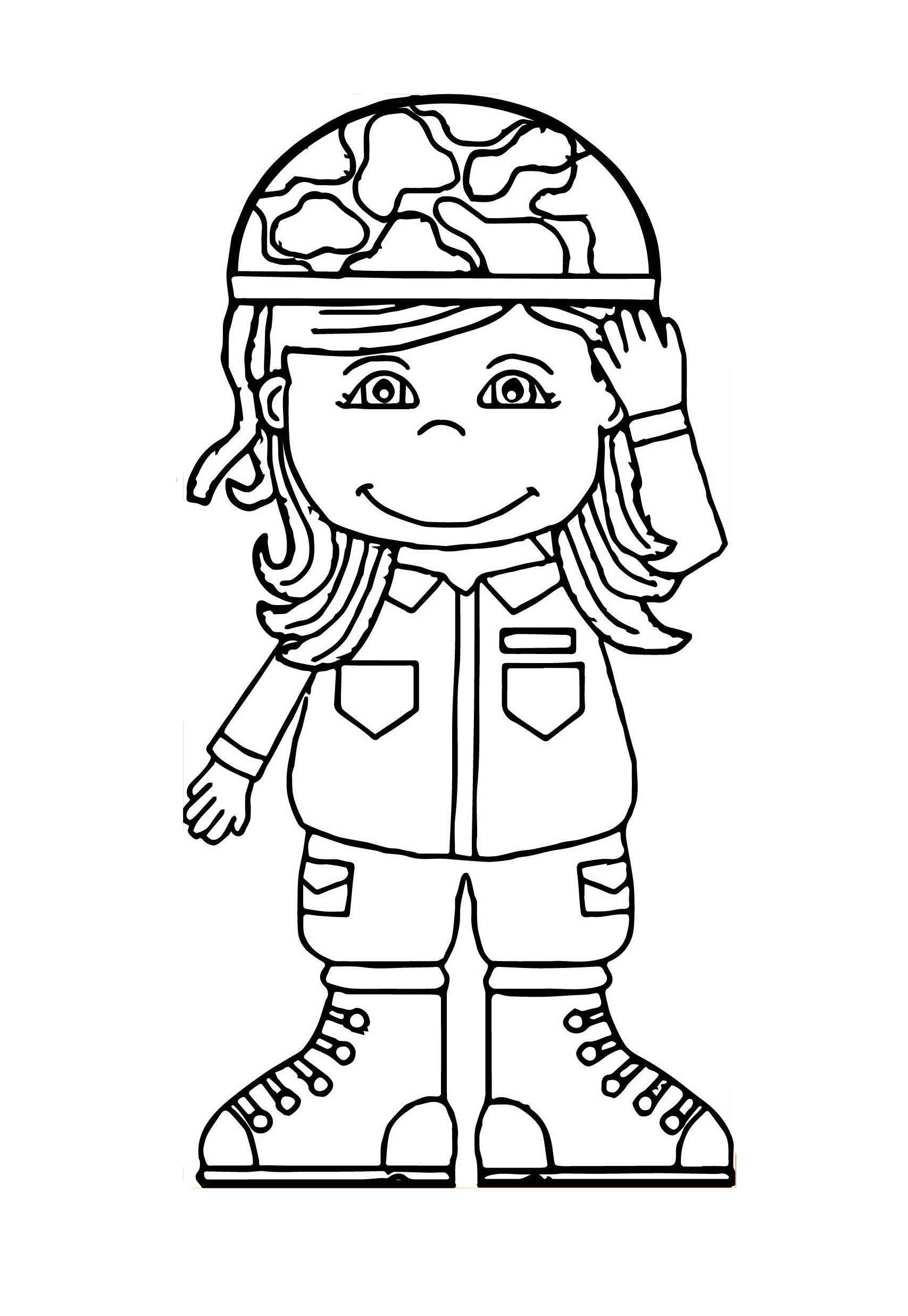 Desenho deSoldado Menina para colorir