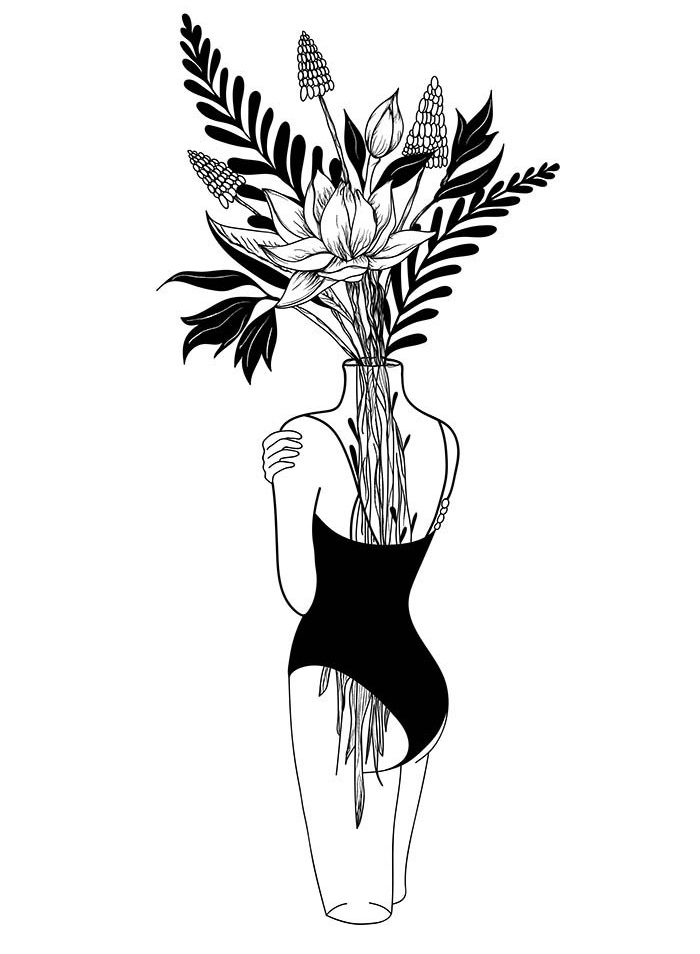 Desenho deCabeça de Flores Tumblr para colorir