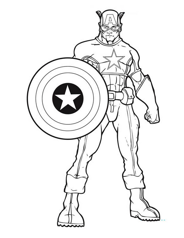 Desenho de Capitão America para colorir