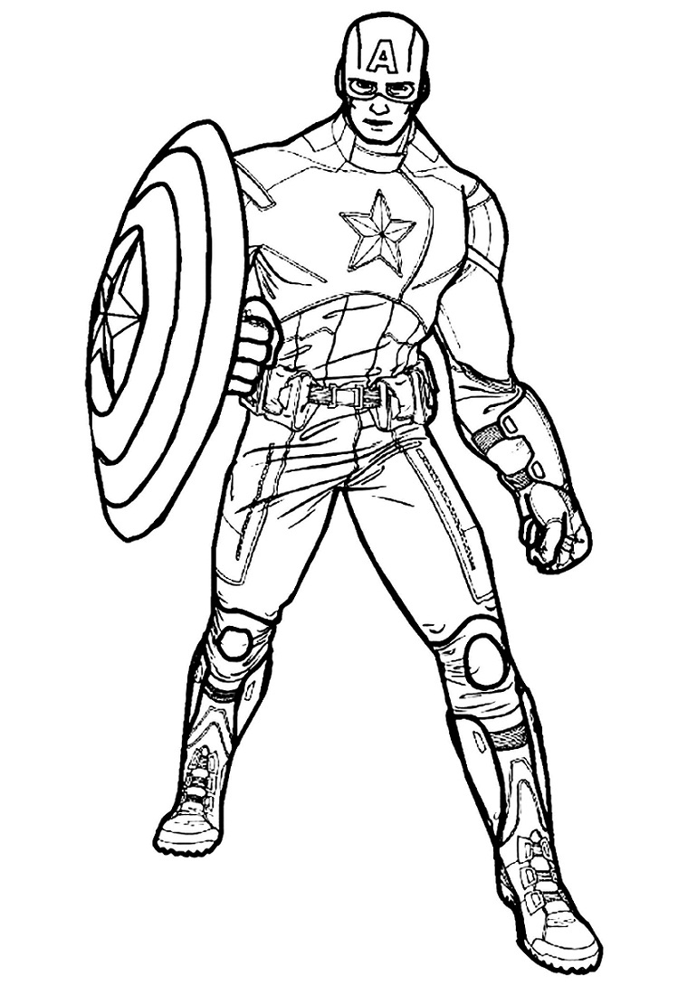 Desenho deIncrível Capitão América para colorir