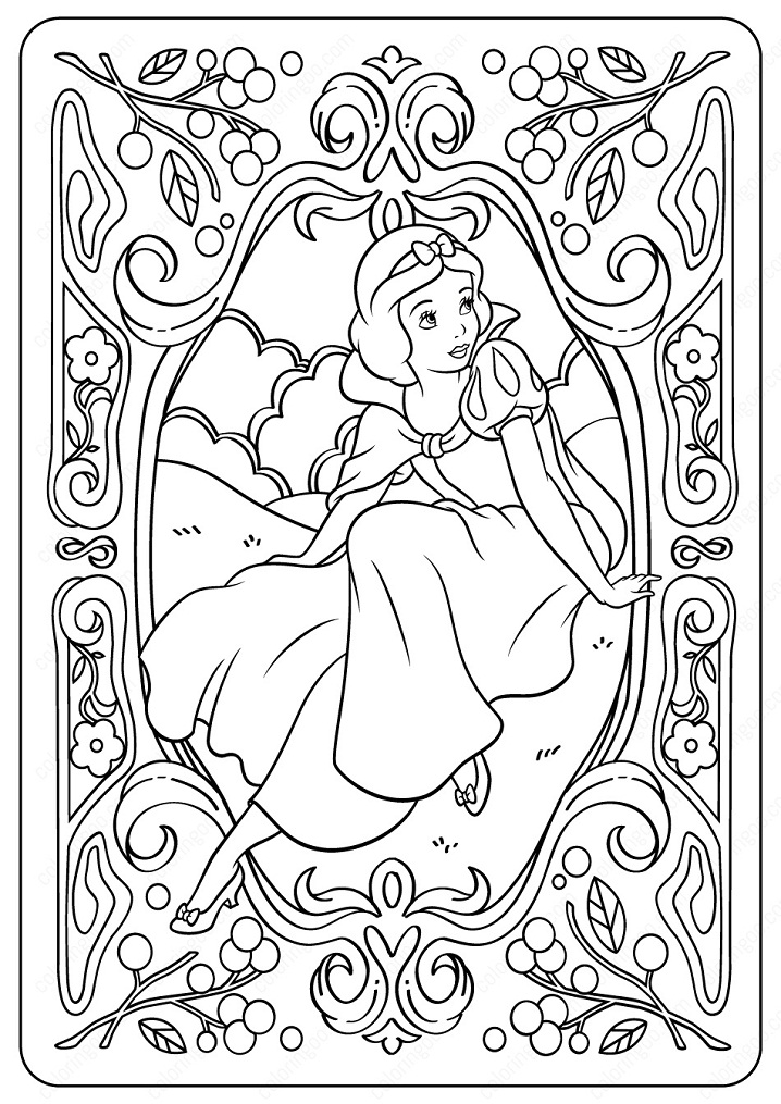 Desenho deBranca de Neve no Espelho para colorir