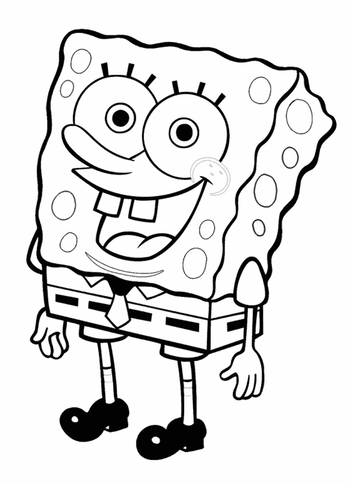 Desenho de Bob Esponja Sorrindo para colorir