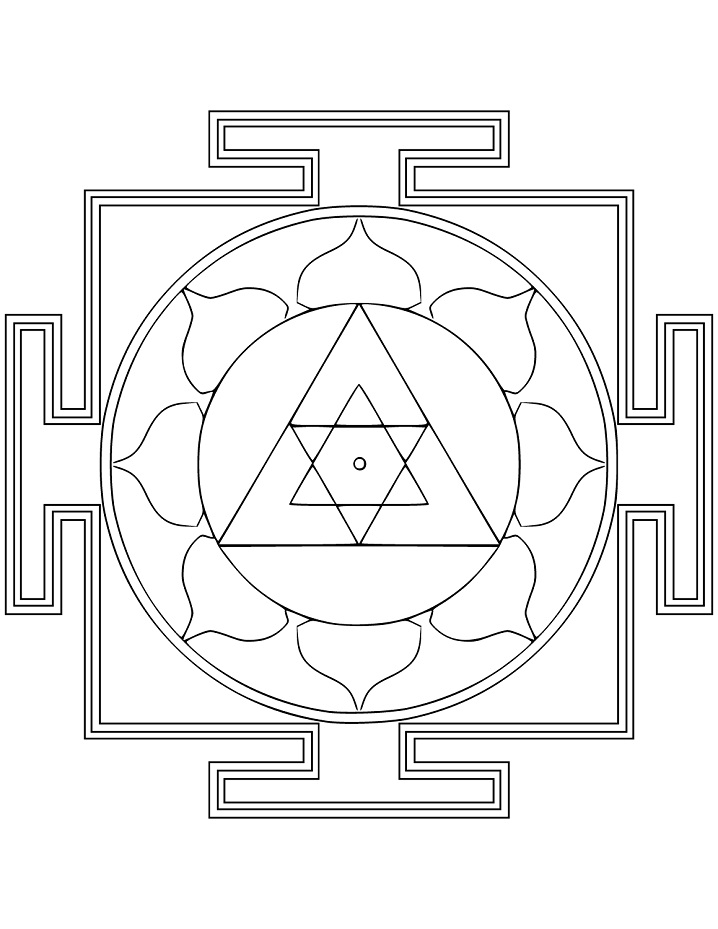 Desenho deYantra Mandala para colorir