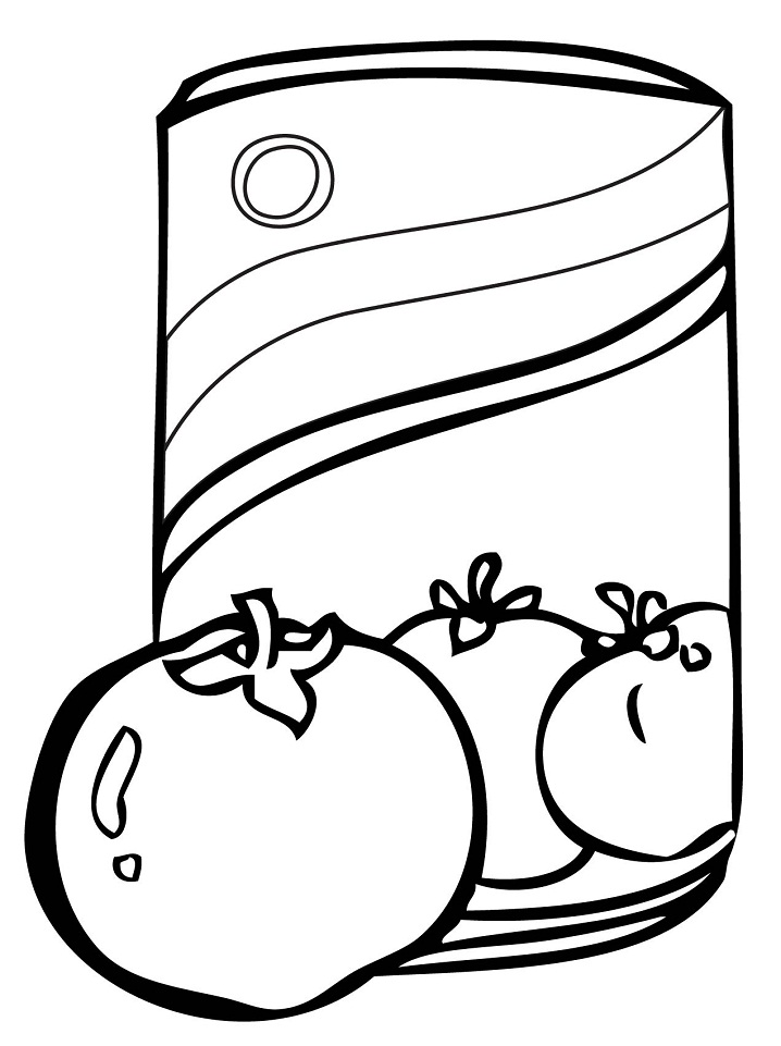 Desenho deLata de Tomate para colorir