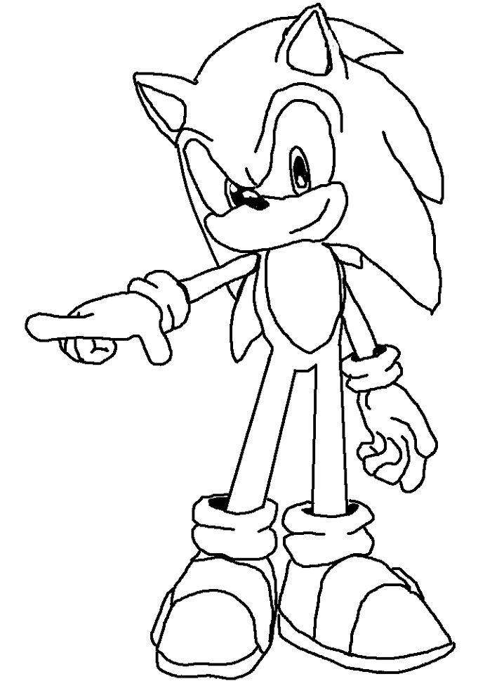 Desenho de Sonic Sorrindo para colorir