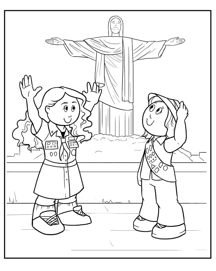 Desenho deMeninas no Rio de Janeiro para colorir