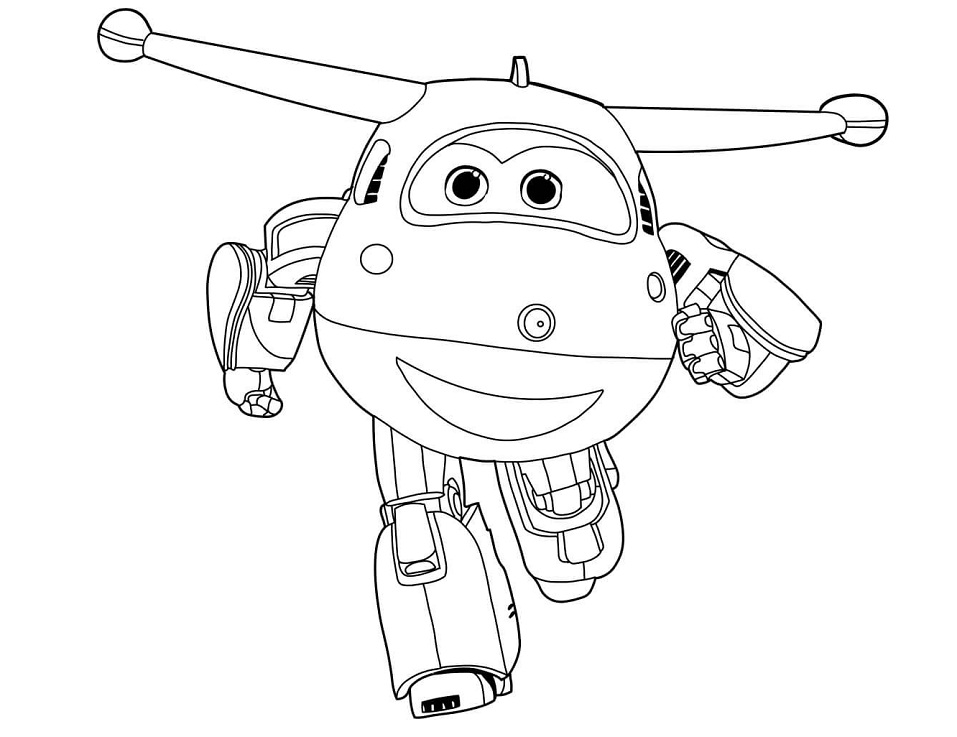 Desenho de Jett de Super Wings para colorir