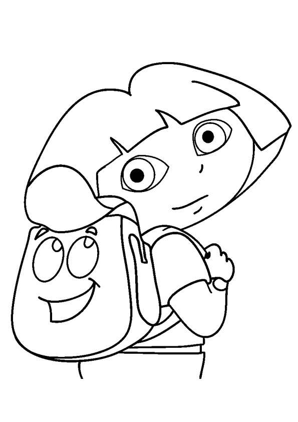 Desenho deDora com Mochila para colorir