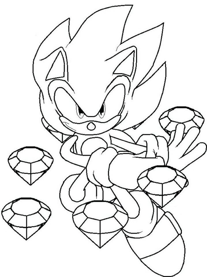 Desenho deSonic e Diamantes para colorir