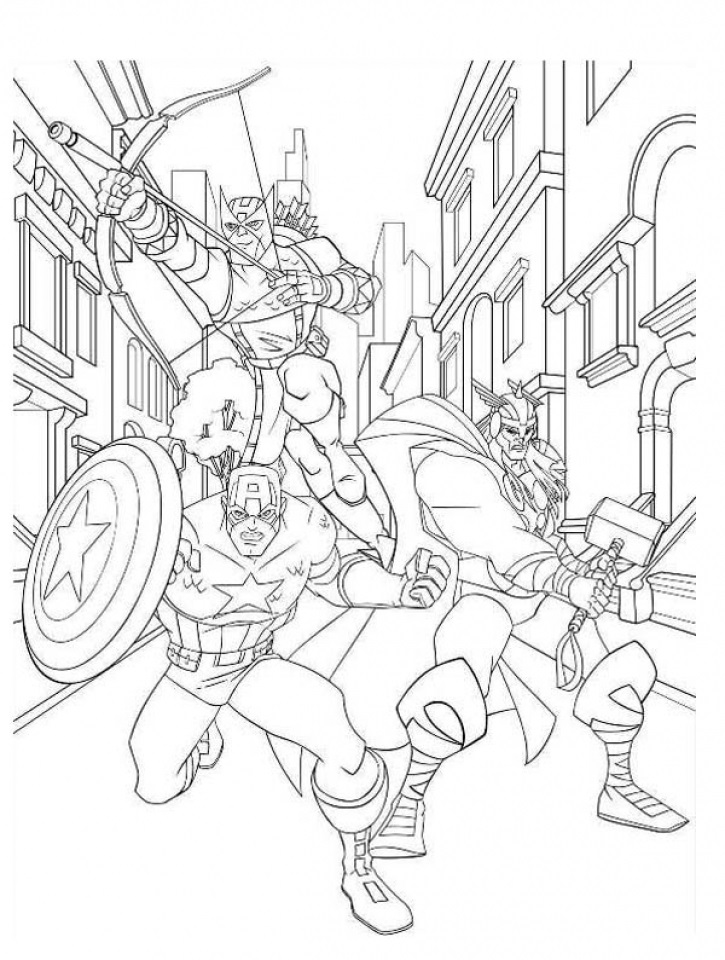 Desenho de3 Vingadores para colorir