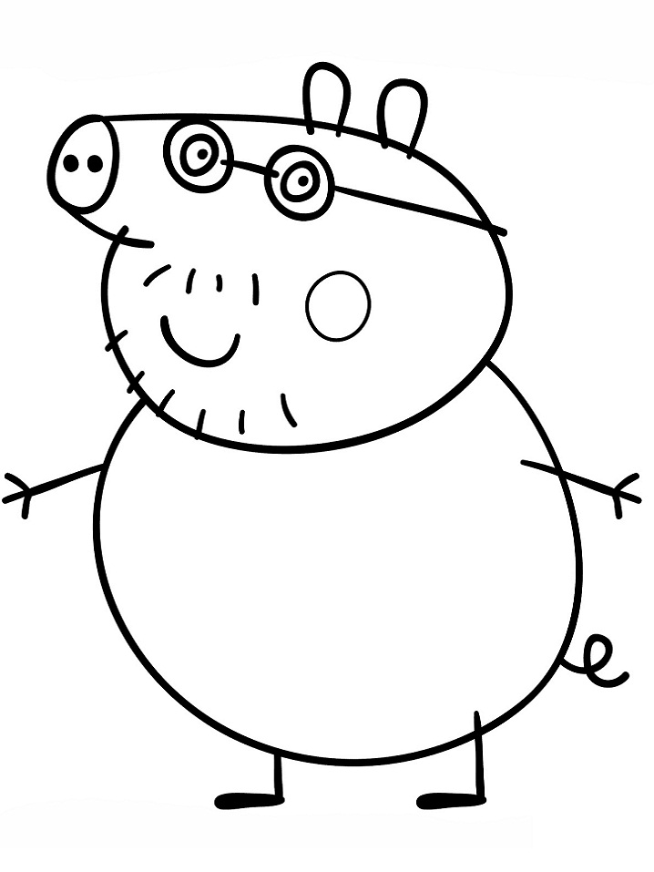 Desenho de Papai Pig para colorir